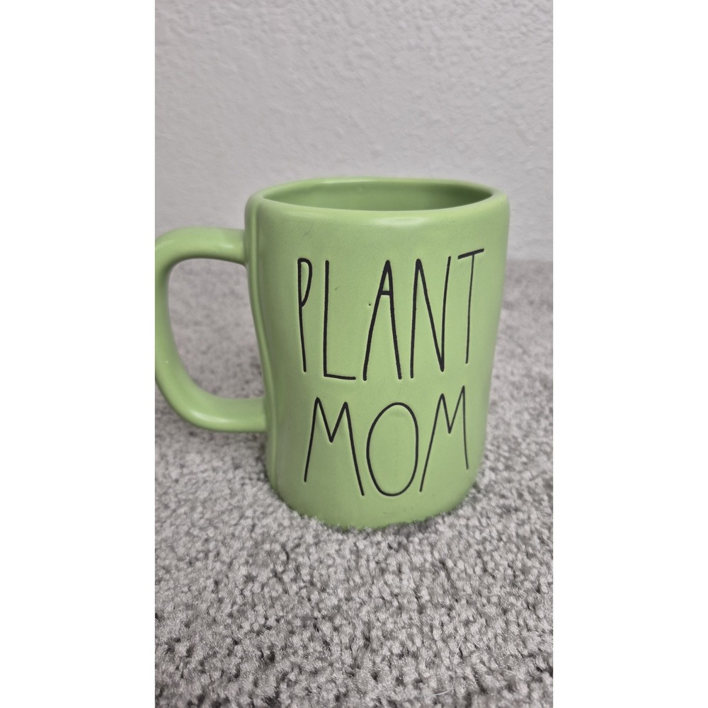 Rae Dunn Mug Plant Mom Stay‎ At Home Green Lover Double Sided Coffee Artisan